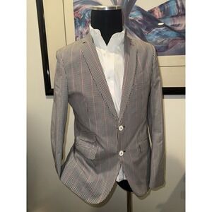 NWT Paisley & Gray Men's 34R Plaid Blazer Sport Coat Slim-Fit Fully-Lined